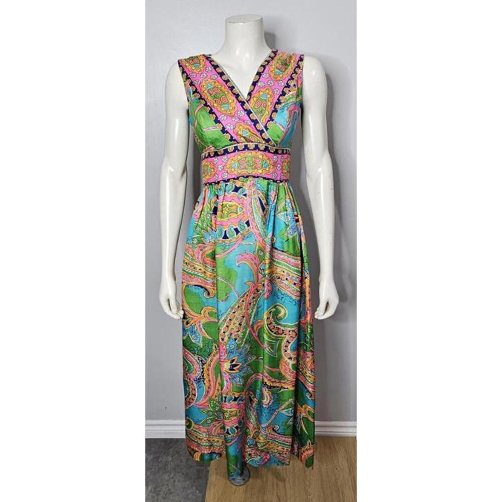 Vintage 1960s‎ Psychedelic Maxi Dress *AS IS*